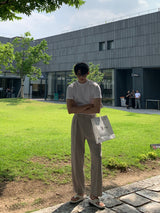 リボンワイドフィットベルトスラックス