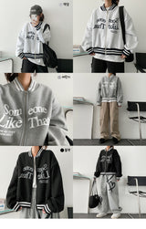 [fleece] Thumb Like Water Lettering Color Jumper