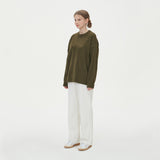 CASHLIKE ROUND NECK KNIT_KHAKI (6612838187126)