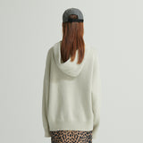WHATTHE Big Logo Knit Hoodie Cream (6643565789302)
