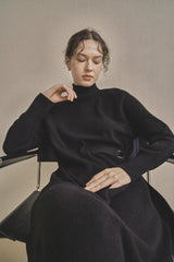 アンバランスニットドレス/UNBALANCED KNIT DRESS_BLACK