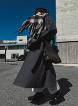 [WOOL 50%] [MADE] wool maxi trench mac coat