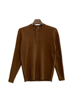 Button Placket Ribbed Knit Top (6684148334710)