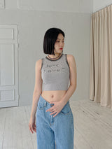ラブラブクロップスリーブレス / Love Love Crop Sleeveless (2color)