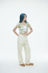 コンマデニムパンツ/Comma Denim Pants Cream