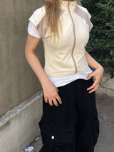 クーリングハイネックキャップスリーブベスト / Cooling High-Neck Cap Sleeve Vest