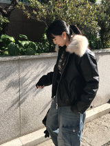 vintage fur two-way blouson jumper