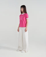 プリヴェラインワイド-レッグデニムジーンズ / PRIVÉ LINED WIDE-LEG DENIM JEANS - CREAM/DENIM BLUE