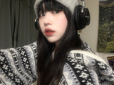 イグルーフードロングニットウェア / Igloo hooded long knitwear