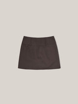BUTTON MINI SKIRT [ CHARCOAL ]