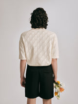 DVRK PRIVÉ POINTELLE ニット モノグラム シャツ - クリーム