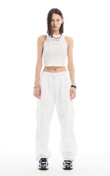 VOLUME CARGO PANTS_WHITE