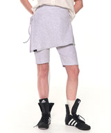 BIKER LAP SKIRT SHORTS (MELANGE WHITE)