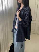 コンチュンヴィンテージリネンバクシーチェックシャツ