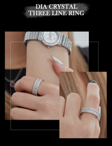 AAA DIA Crystal 3-line ring (6582432727158)