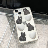 ハートキャットフォンケース / Heart cat phone case Black