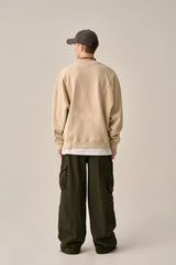 REVERSE PATTERN SWEATSHIRT-BEIGE