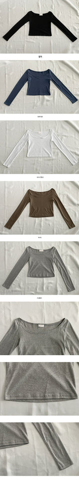 シャツ スクエアネック ベーシック ロングスリーブ Tシャツ