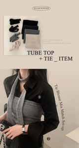 [Purchase window] easel knit top muffler/scarf chocher set-up two piece - 4 colors