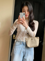 MY クリームスリムフィットベーシックTシャツ