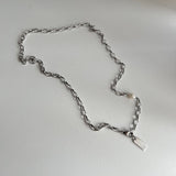 huu サージカルスチールヒップフレッシュウォーターパールボールド3ウェイネックレス / huu Surgical Steel Hip Fresh Water Pearl Bold Three-Way Necklace