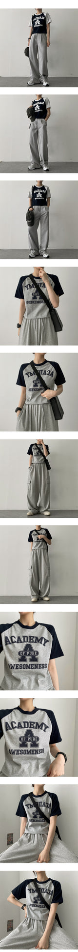 アカナグランクロップド半袖シャツ / Acanaglan cropped short sleeve shirt