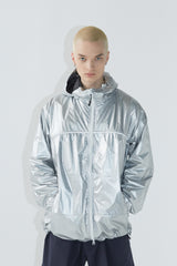 ラウンドラインフーデッドジャケット/BSR2223FWJK044 ROUND LINE HOODED JACKET SILVER