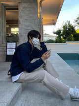 LMN ミックスセミジップアップニットウェア / LMN Mix Semi-Zipup Knitwear (11 colors)