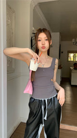side split sleeveless top