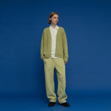フリースチェッカーボードパンツ/FLEECE CHECKERBOARD PANTS_LIME