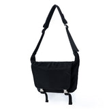 2-Buckle Biker Messenger Bag (Black)