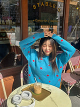 [SALE] blue flower knit