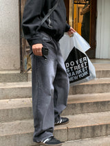 Wolf wide denim pants