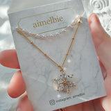 Daisy Pearl Choker Layered Necklace - Gold
