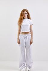 セミブーツカット ワイド ピンタック スウェットパンツ /  CHARMS SEMI BOOTCUT WIDE PINTUCK SWEAT PANT WH