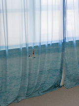 marine blue curtain
