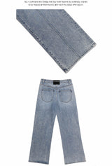 セミブーツカット ワイド ピンタック デニムパンツ /  CHARMS SEMI BOOTCUT  WIDE PINTUCK DENIM PANT BL