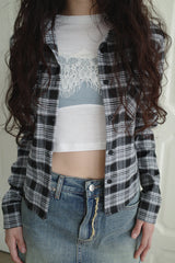 ダイアゴナルデニムアンバランスミニスカート / Diagonal denim unbalanced mini sk