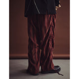 サイドシャーリングダブルストラップパンツ / SIDE SHIRRING DOUBLE STRAP PANTS_RD