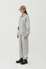 Cherry Bear Half Zipup Crewneck_Grey (6684836364406)