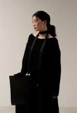 long satin scarf - black