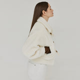 エコファーダッフルジャケット / ECO FUR DUFFLE JACKET (IVORY)