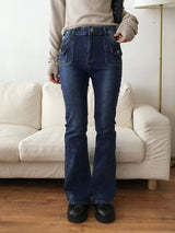 Booming Y2K Pocket Washed Denim Bootcut Pants