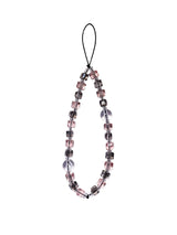 ブラックピンクショートクリスタル フォンストラップ/Black Pink Short Crystal Phone Strap