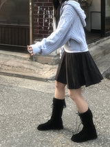 モリガールコージールースウールフーデッドニットウェア