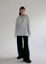 ワッフルアイレットカラーTシャツ/Waffle Eyelet Collar T-shirt (2color)