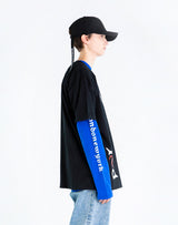 "psln" 長袖Tシャツ ブルー/ "psln" long sleeve tee blue (4437306835062)