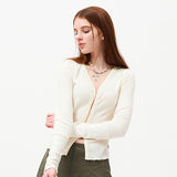 チェリーポップルクロップカーディガン / CHERRY POPPLE CROP CARDIGAN [IVORY]