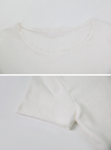 アイレットレース半袖Tシャツ (2color)