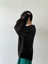 Netting round neck knit
